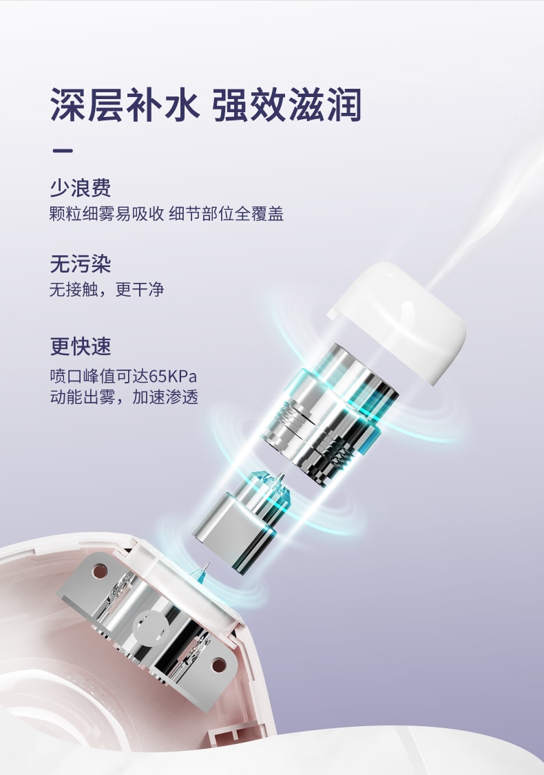 中國BIMIX貝米詩即潤水光儀家用注氧儀精華導入儀 漸變粉 1件
