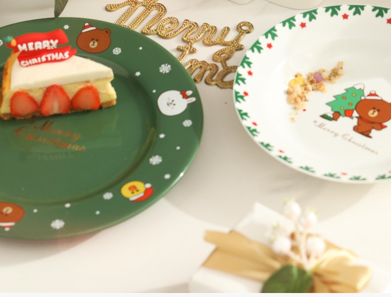 中国直送】LINE FRIENDS 食器、ホームライト高級食器、クリスマス 