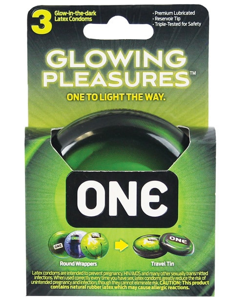Glowing Pleasures Condoms - Box of 3