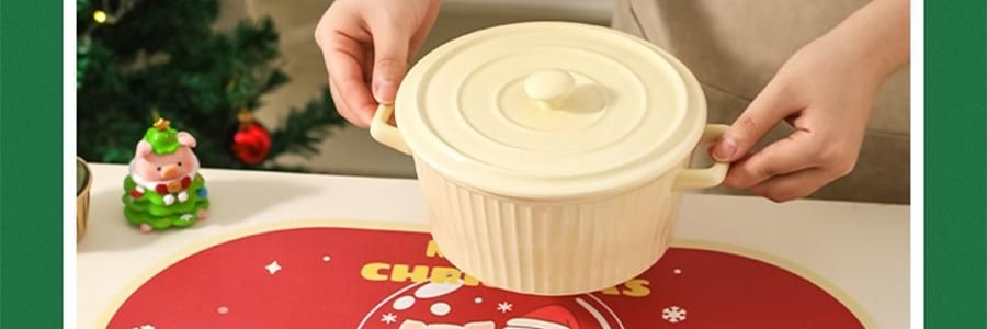 川島屋 LULU豬聖誕餐墊 隔熱墊餐桌防燙耐高溫碗盤墊西餐墊 水晶球款 27cm