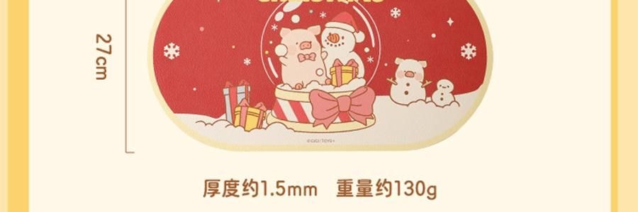 川島屋 LULU豬聖誕餐墊 隔熱墊餐桌防燙耐高溫碗盤墊西餐墊 水晶球款 27cm