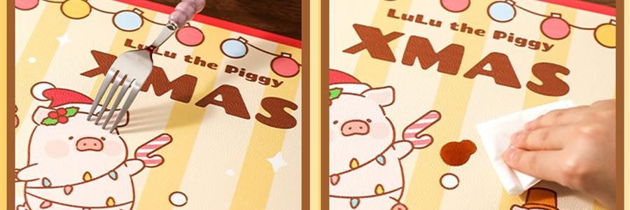 川島屋 LULU豬聖誕餐墊 隔熱墊餐桌防燙耐高溫碗盤墊西餐墊 水晶球款 27cm