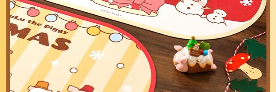 川島屋 LULU豬聖誕餐墊 隔熱墊餐桌防燙耐高溫碗盤墊西餐墊 水晶球款 27cm