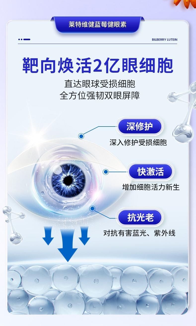 Blueberry Eye Health Lutein Capsules 60 Capsules per box