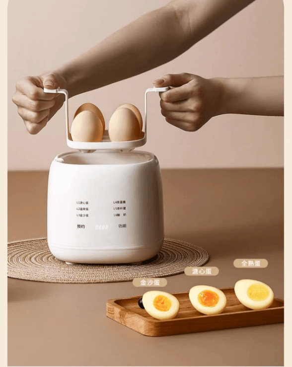 可卡布精选煮蛋器小型蒸蛋器溏心蛋温泉蛋鸡蛋羹早餐神器自动断电#白色 1件入