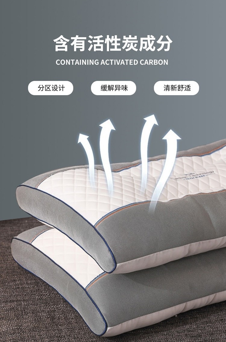 BECWARE新款头等舱泰国乳胶薄片护颈枕头芯 家用睡眠枕 48x74厘米 款式3 1件入