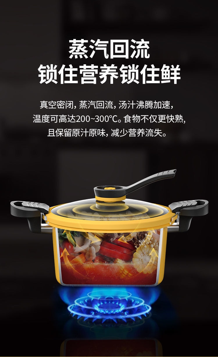 BECWARE小黄鸭多功能微压料理锅 3.5升 黄色 1件入