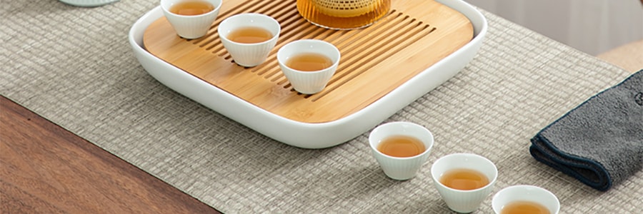 南山先生 東籬茶壺茶具組 六杯+ 茶葉罐+茶壺+27cm小雅茶盤