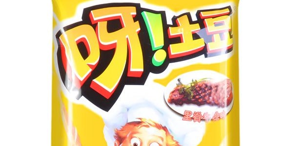 大陸版好麗友ORION 呀!馬鈴薯薯條膨化食品 裡肌牛排口味 40g