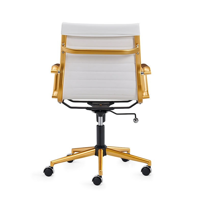 【美国现货】LUXMOD会议办公椅 白色+金色扶手底座 单人位