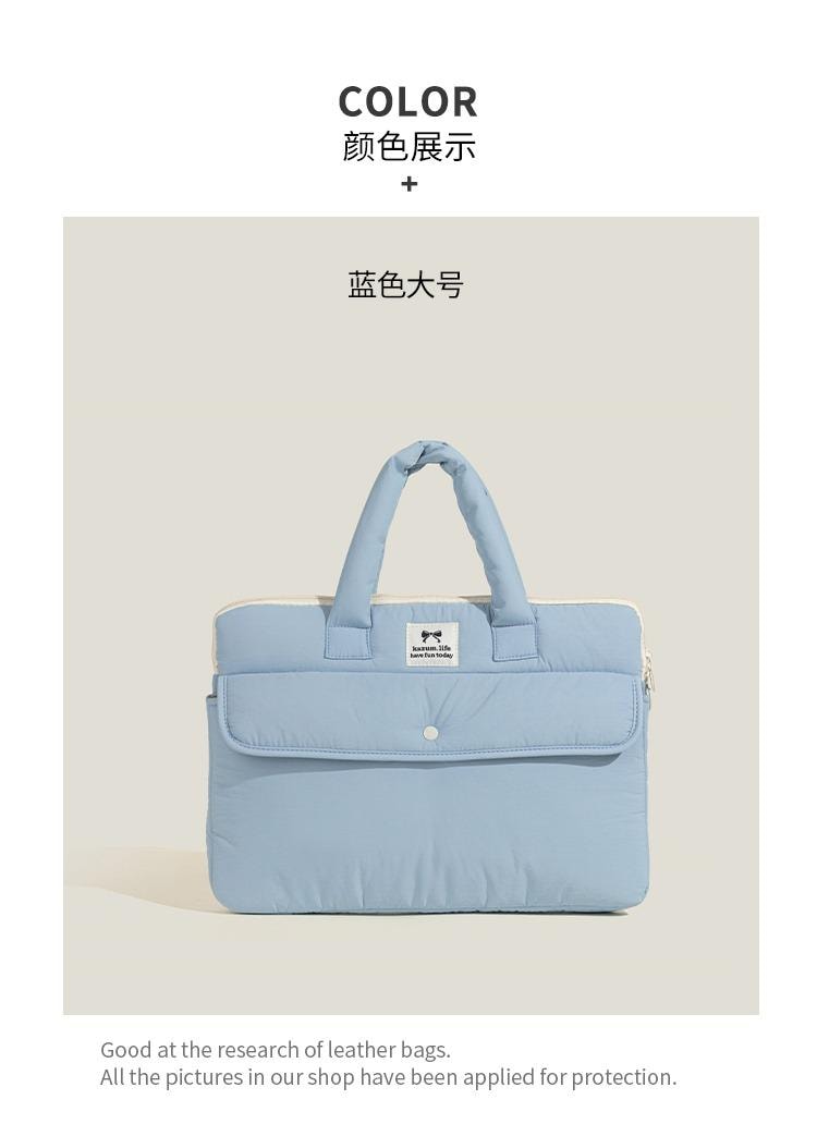 欣月 韩国 ins博主同款小众简约手提平板包 适用于iPad11/12英寸 防震防摔电脑收纳包 蓝色