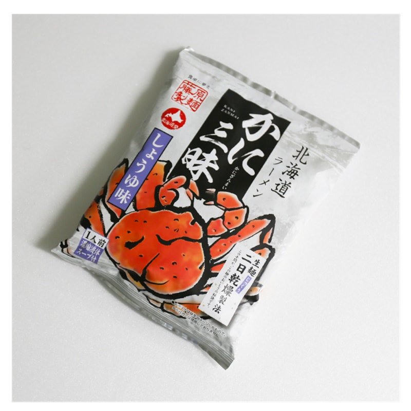 【日本直邮】DHL直邮3-5天到 日本北海道限定 北海道螃蟹拉面 生面干燥 速食面 即食面 酱油味 1人份