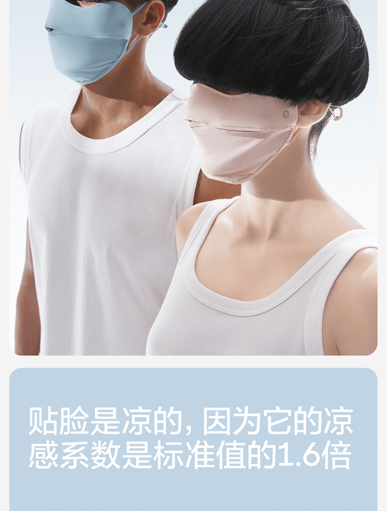 【中国直邮】蕉内Bananain 男女防紫外线透气护眼角口罩 S码-黑色款