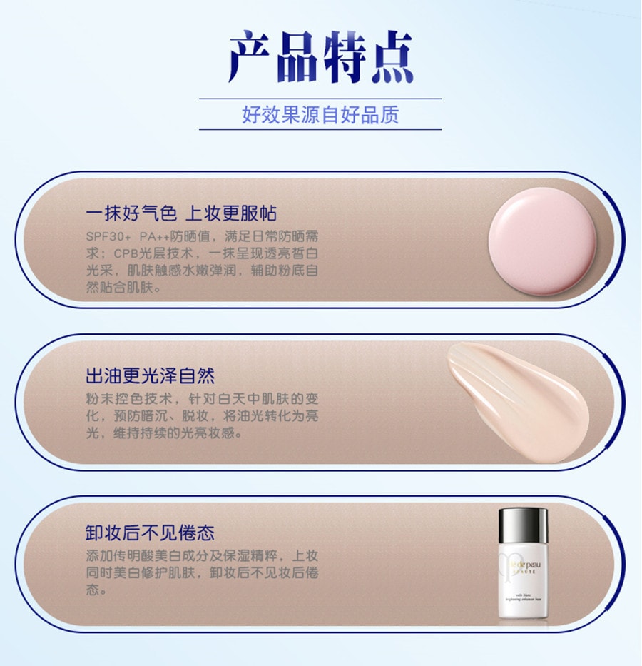 【日本直邮】日本本土版资生堂CLE DE PEAU BEAUTE CPB肌肤之钥 美白防晒 妆前乳 美白隔离霜 SPF35 PA++ 30ml 已更新版本