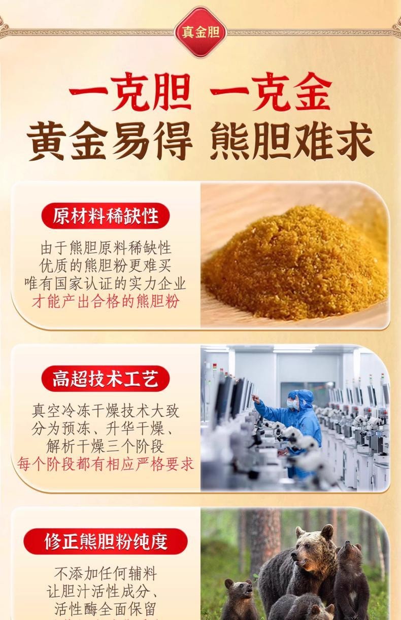 【中国直邮】 修正熊胆粉 100mg*4瓶/盒  解酒养肝护肝口苦口臭降肝火明目咽喉肿痛【熬夜喝酒人士必备,买就送糯米纸】