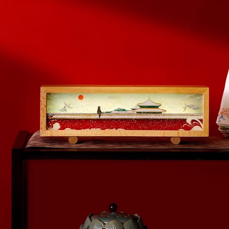 【中国直邮】 万比邻精选 故宫小夜灯木质 拍拍灯摆件博物馆文创氛围灯乔迁生日礼物