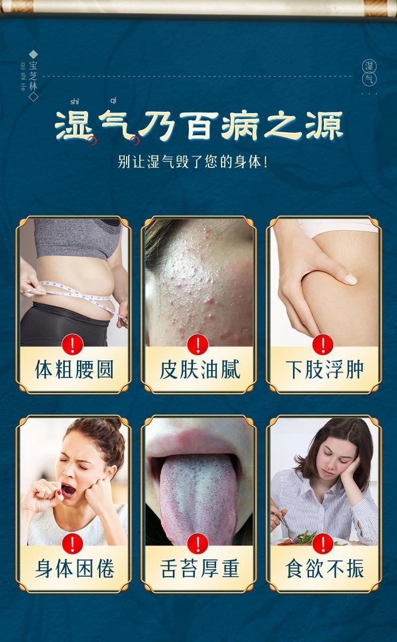 【中國直郵】 寶芝林 砭貼 祛濕貼 砭石療法 祛濕排毒 穴位貼排毒體內去濕氣重 10貼/盒