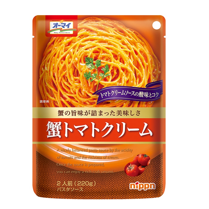 【日本直郵】日本OH MY 番茄奶油蟹義大利麵醬 2人份 220g