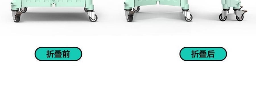 小帮手 买菜购物拉货可折叠便携轻便小推车 四轮万向轮 带盖板 65L 绿色