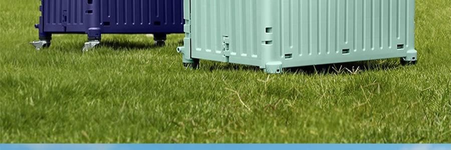 小帮手 买菜购物拉货可折叠便携轻便小推车 四轮万向轮 带盖板 65L 绿色