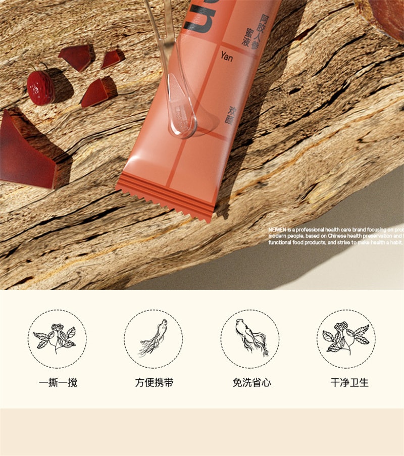 【中国直邮】内问  红勺子阿胶红枣人参蜜液阿胶速溶粉麦卢卡蜂蜜女性冲饮品礼盒  12g*7支