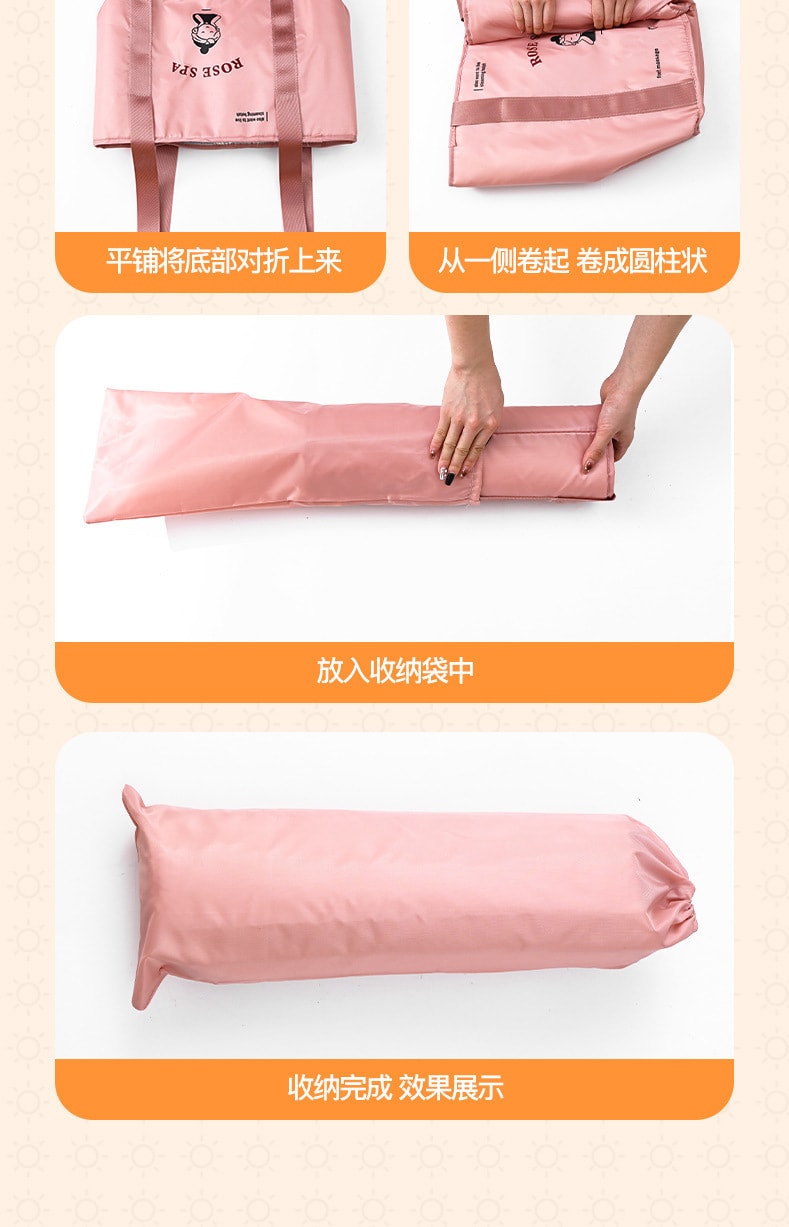 【中国直邮】亲太太  泡脚桶高深过小腿便捷泡脚袋可折叠不易倒家用恒温泡脚桶足浴神器  米白色(带盖)