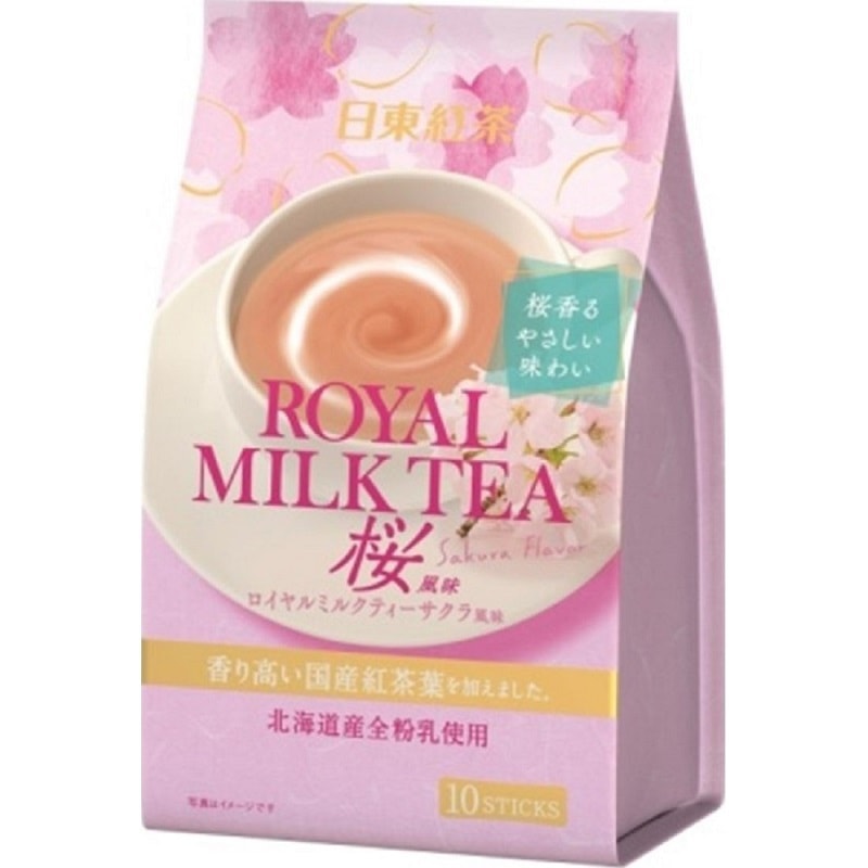 日本 NITTO TEA 日東紅茶 茶皇家奶茶櫻花味袋裝 14g×10pcs