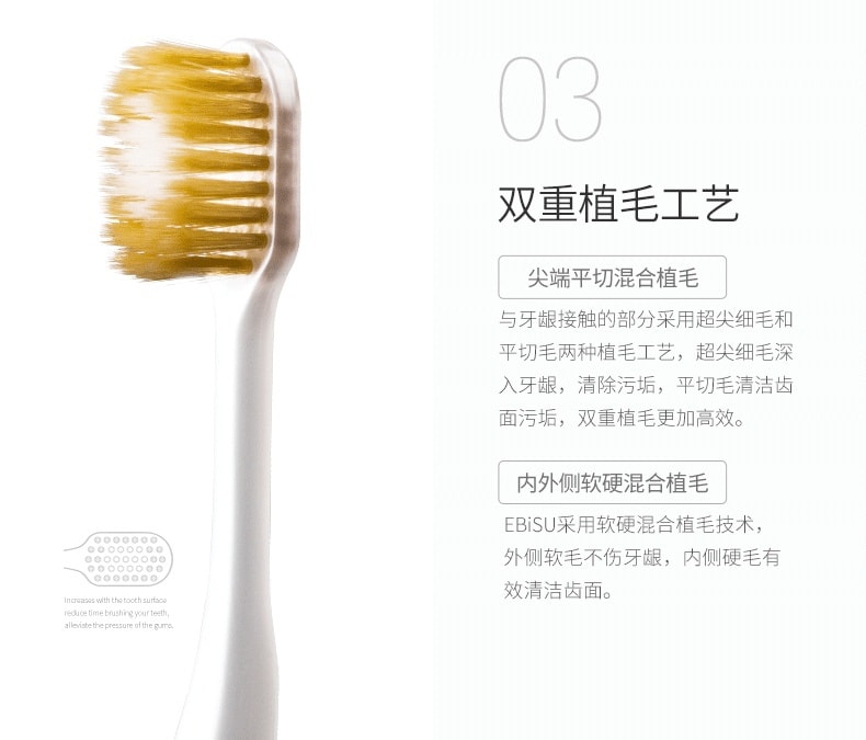 【日本直邮】EBISU 惠百施 日本成人牙刷宽头  1支装 颜色随机 6排牙刷 普通毛