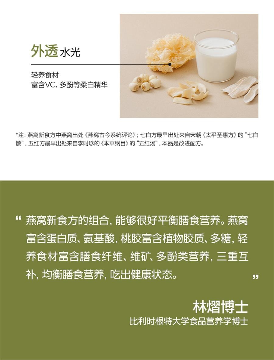 【中国直邮】 谷本日记 燕窝粥桃胶银耳花早餐速即食五谷杂粮礼盒  百合水牛乳味200*6碗