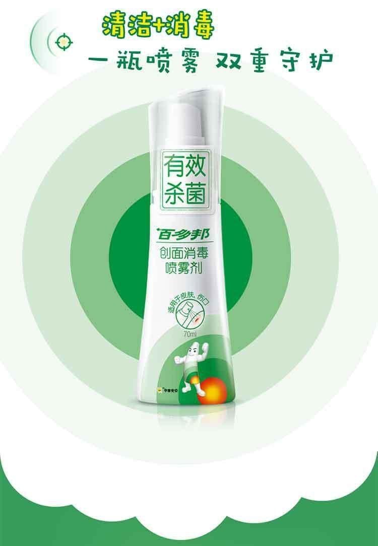 【中國直效郵件】 百多邦 創面消毒噴霧 兒童寶寶適用傷口皮膚感染殺菌不含酒精 70ml/瓶(家中常備)