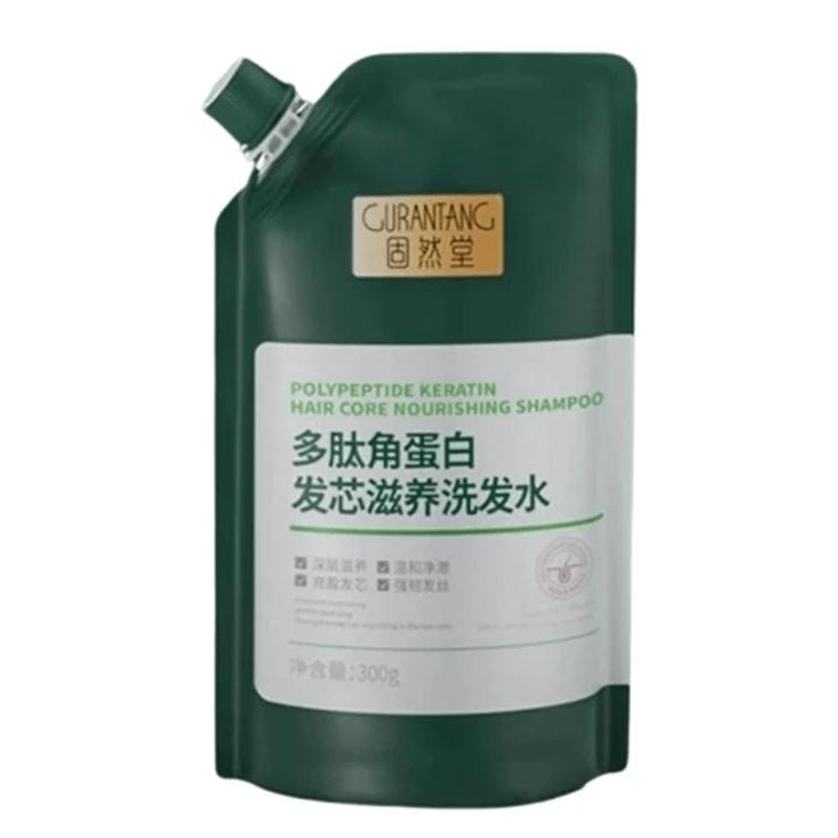 【中国直邮】 固然堂 洗发水 柔顺改善毛躁干枯多肽角蛋白发芯滋养修护防断发柔顺 300g/袋
