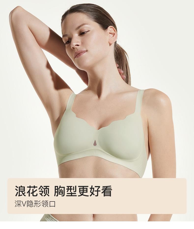 中国 ubras凉感花瓣杯夹心软支撑背勾文胸裸感肤色 L+