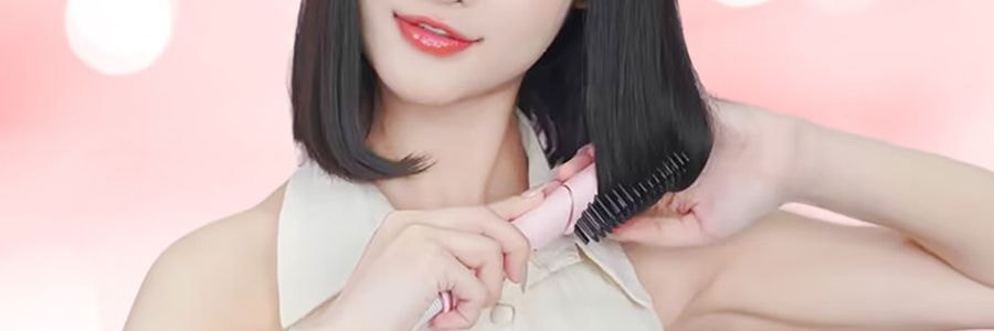 TSUYAGLA崔娅 负离子直发梳 不伤发家用拉卷直两用电梳子 神器卷发梳卷发棒 QS118 粉色第二代 宽电压