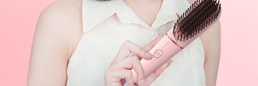 TSUYAGLA崔娅 负离子直发梳 不伤发家用拉卷直两用电梳子 神器卷发梳卷发棒 QS118 粉色第二代 宽电压