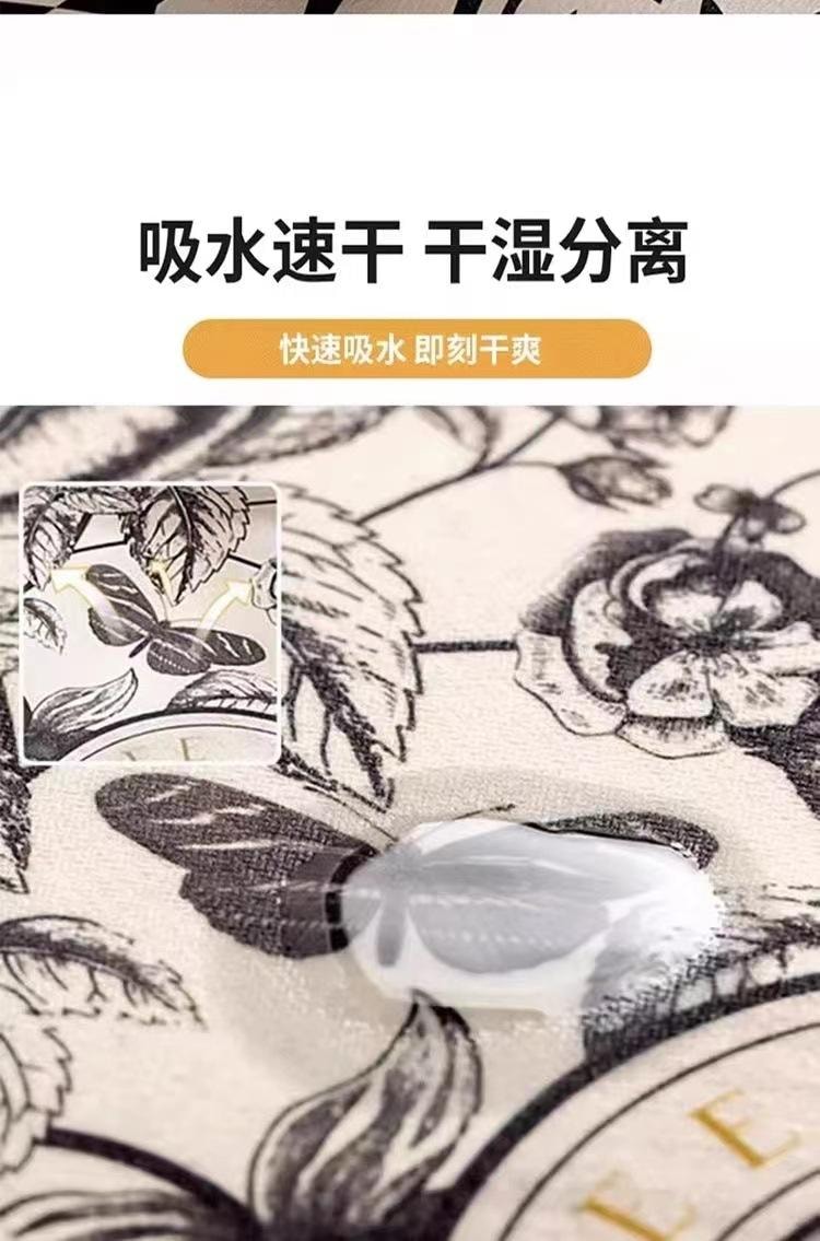 【中国直邮】 FOXTAIL 线条小狗 浴室地垫 卫生间防滑硅藻泥 卡通 可爱 玄关 装饰  强吸水 -沐浴时光 80*120cm1个 *|预计到达时间3-4周