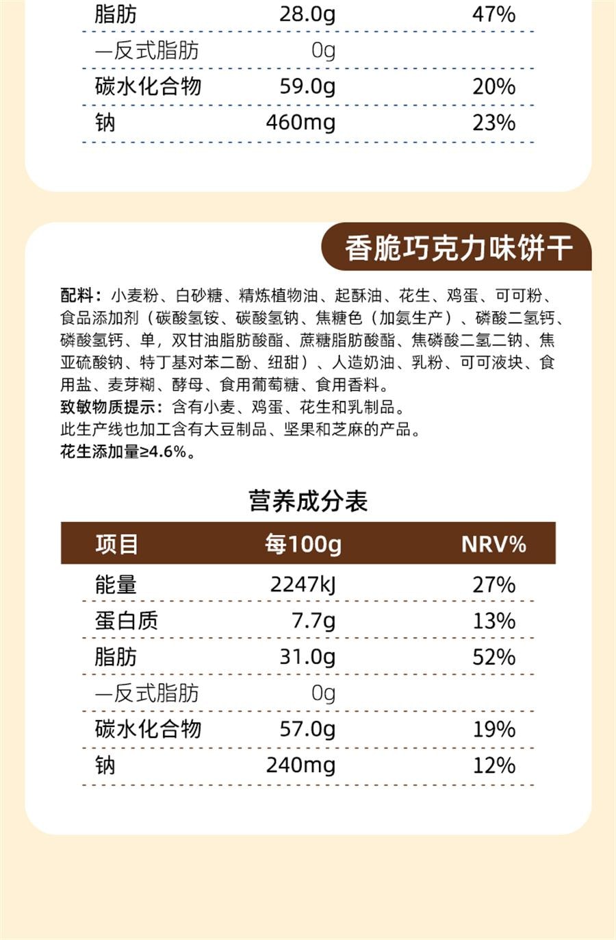 【中国直邮】 好吃点 香脆巧克力味饼干 薄脆饼干独立包装多口味休闲食品176g/袋