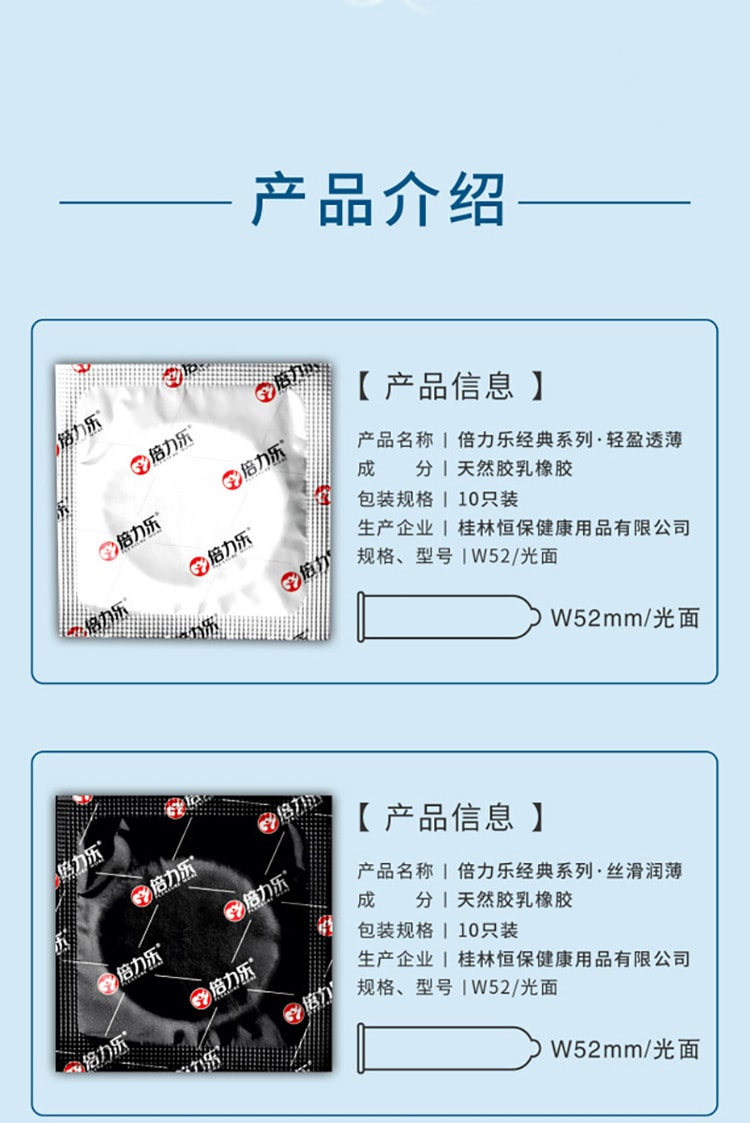 【中國直郵】倍力樂避孕套 三合一 30隻/盒