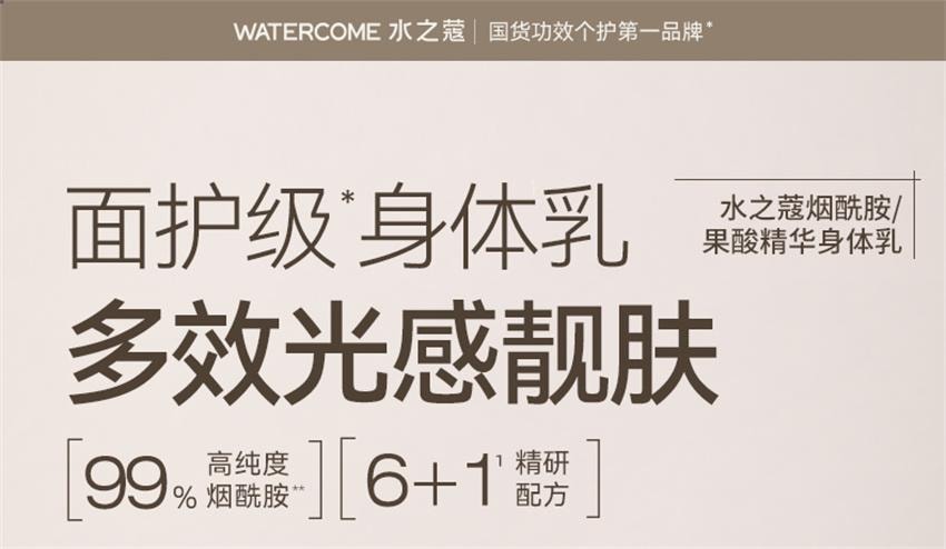 【中國直郵】 水之蔻 精粹倍潤身體精華乳 補水煥靚菸鹼醯胺保濕滋潤 粗糙肌摯愛 果酸優格瓶300g/瓶【王俊凱-明星代言】