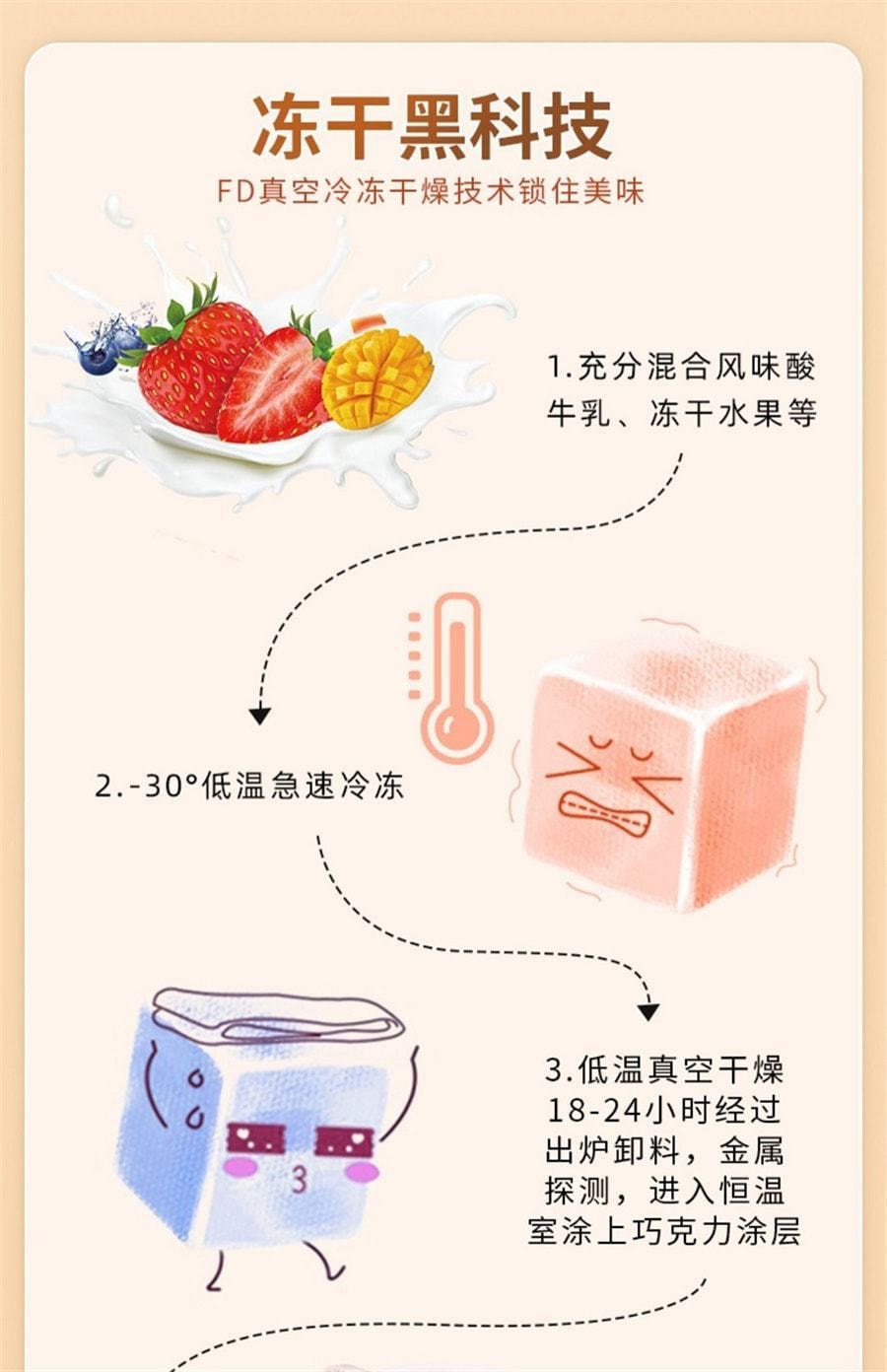 榙榙 综合口味冻干酸奶果粒块 益生菌水果干办公室网红休闲零食 45g/袋