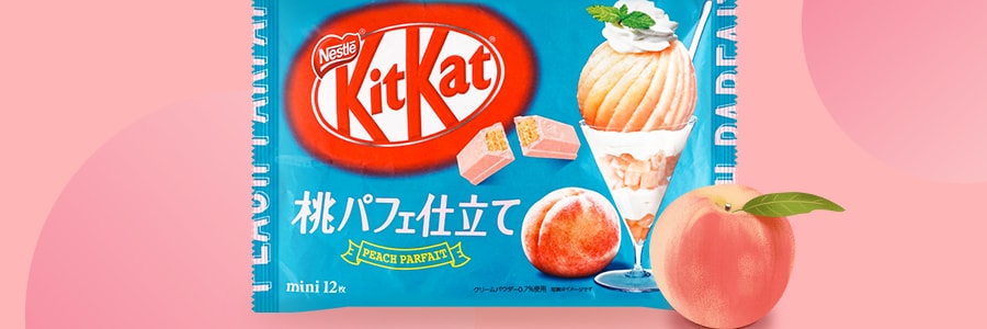 【限定风味】日本雀巢 KITKAT巧克力 桃子甜品口味 12枚入