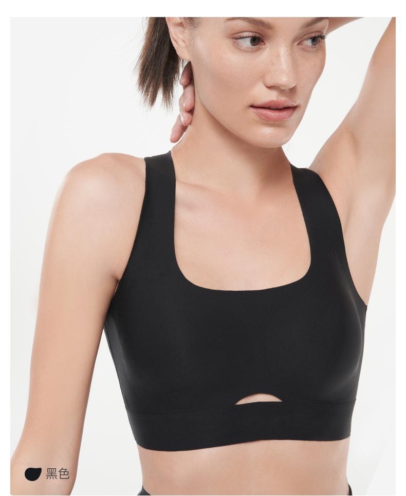 ubras 镭射打孔镂空中强度运动文胸-雾玫瑰-M