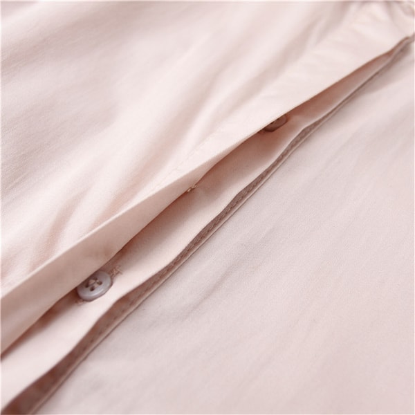 Women Elegant Long Pure Cotton Shirt Dress Pink L