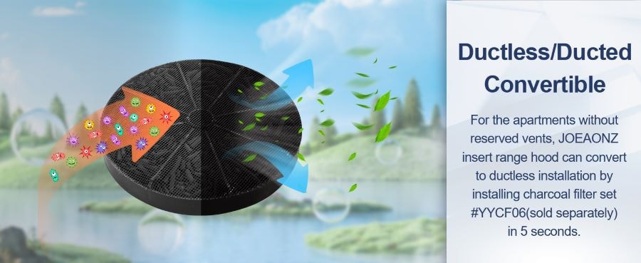 【美国直邮】JOEAONZ 嵌入式不锈钢抽油烟机 20寸600CFM