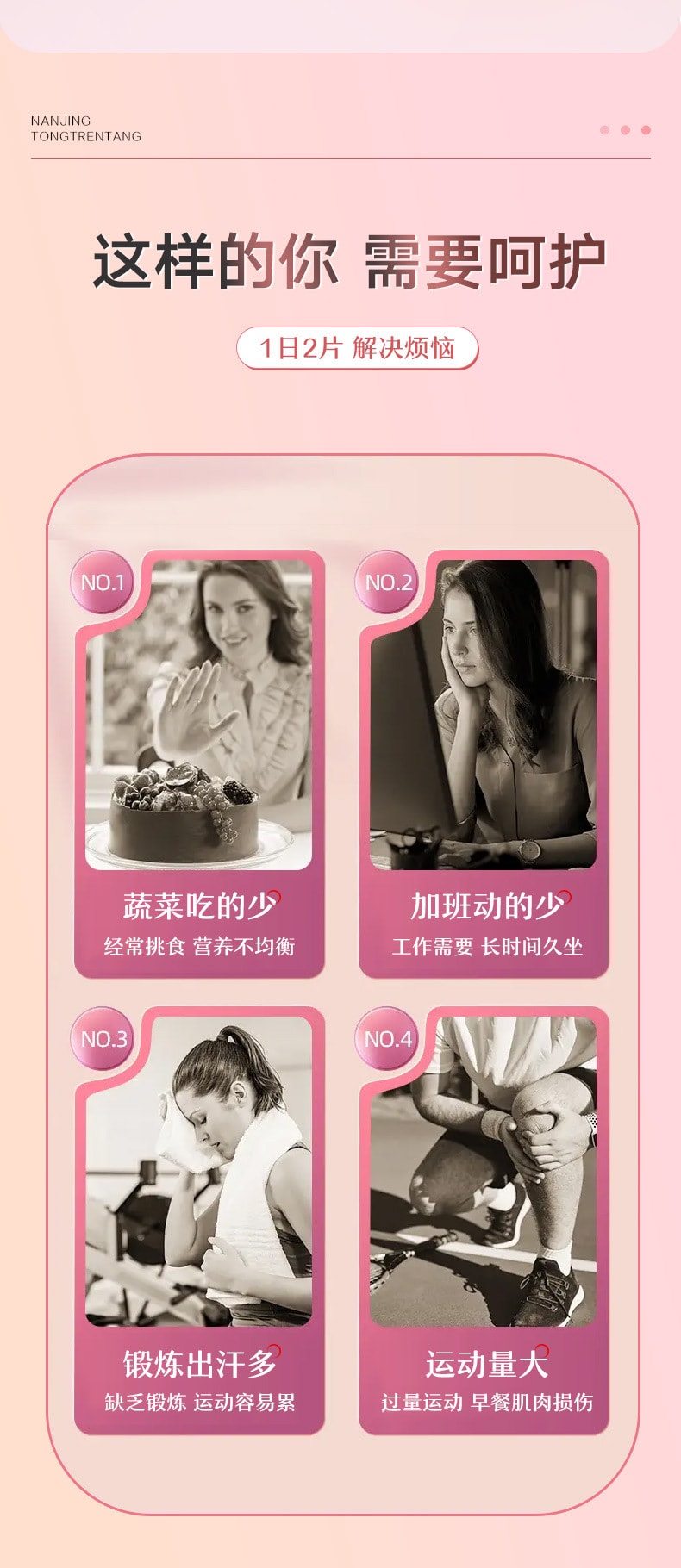 【中国直邮】南京同仁堂  维生素C维生素E烟酰胺维生素咀嚼片维他命补充维生素   60粒