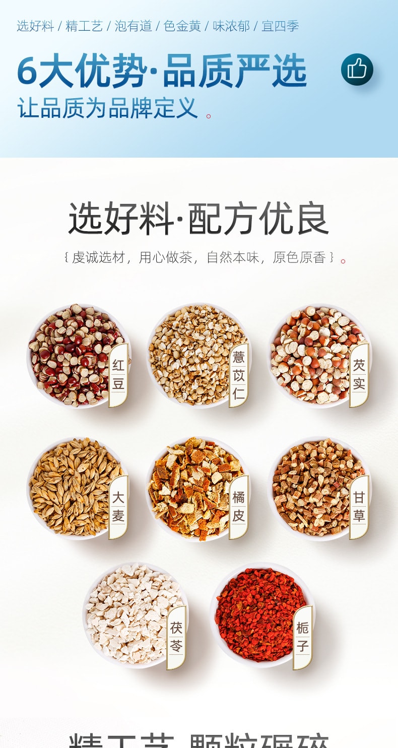 【中國直郵】杞里香 紅豆薏米芡實茶110g/盒裝赤小豆薏仁重袋泡茶便攜