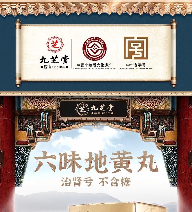 【中国直邮】 九芝堂 六味地黄丸 520丸 1盒 补肾 男士补精强肾  专科用药 阴虚肾虚