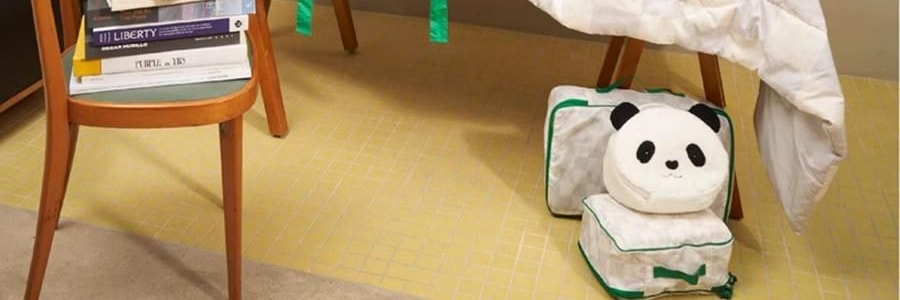 THE BEAST野兽派 旅行小憩套装 毯子帆布袋颈枕 熊猫嘭嘭PANDA POMPOM 