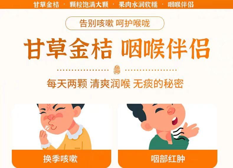 【中國直郵】 春江月 甘草金桔 健康蜜餞果脯 廣西特產 500g*1 罐