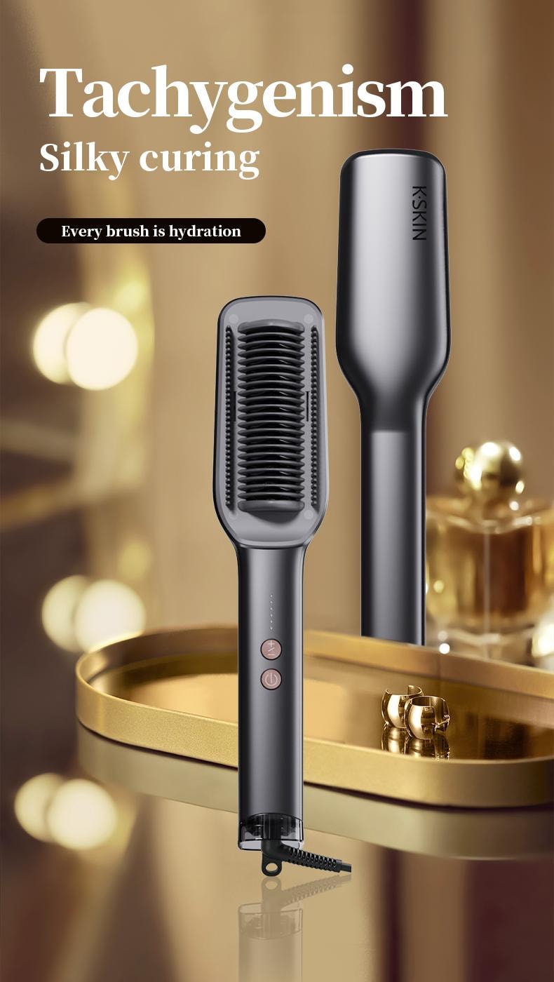 金稻 焗油直髮梳 精油直髮梳 改善毛躁髮質 負離子護髮不傷髮 家用蓬鬆 KD377 1台