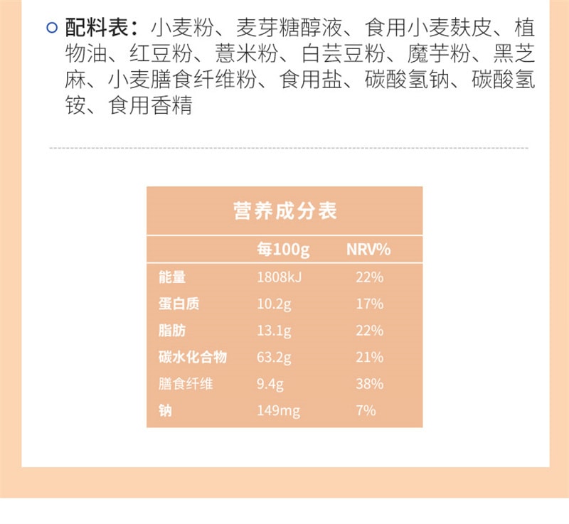 【中國直郵】控能 低脂紅豆薏米全麥餅乾518g粗糧代餐飽腹壓縮零食